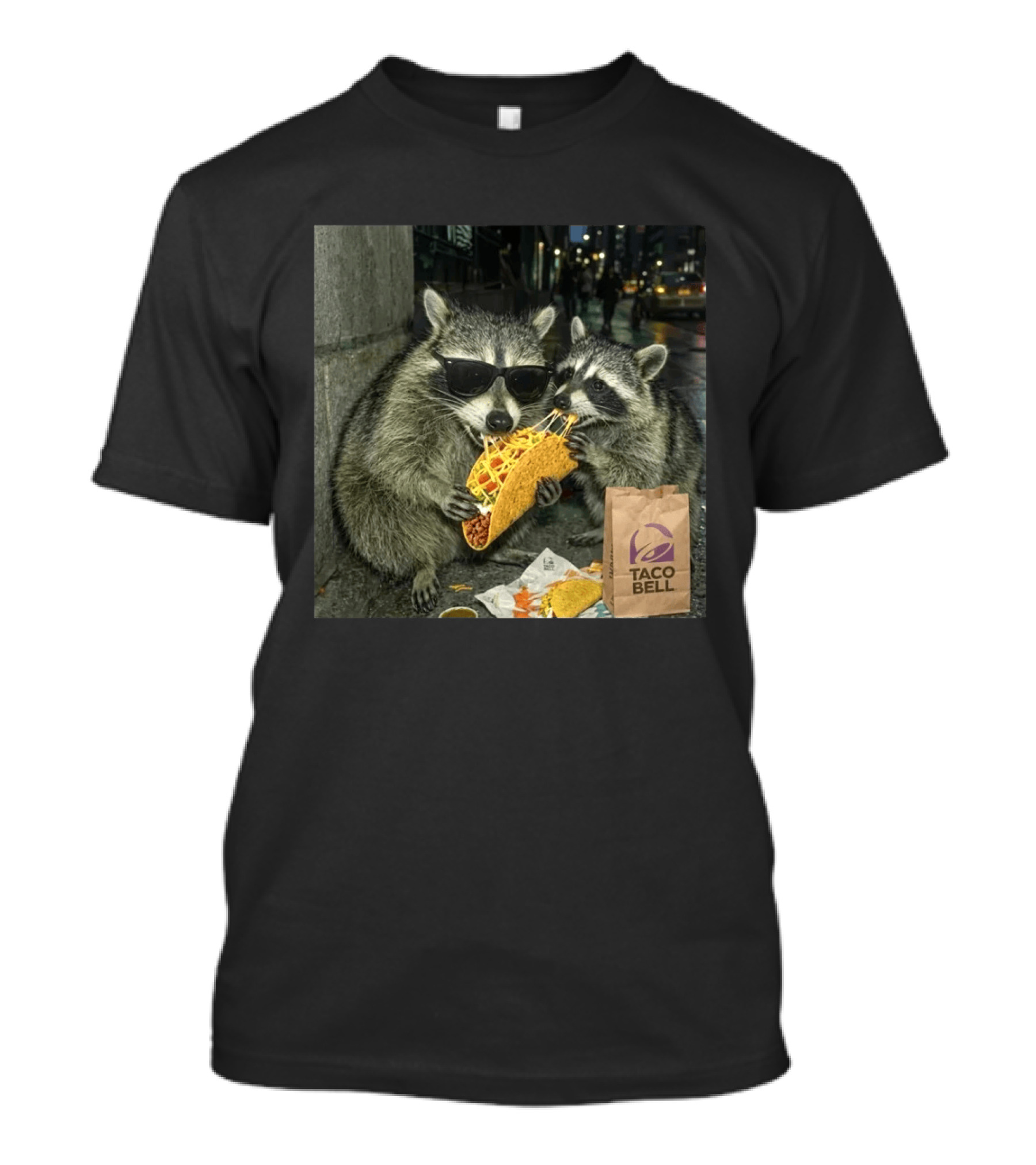 Taco Bell Raccoons Enjoying A Tasty Street Taco Night T-Shirt
