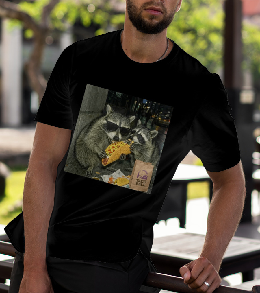 Taco Bell Raccoons Enjoying A Tasty Street Taco Night T-Shirt