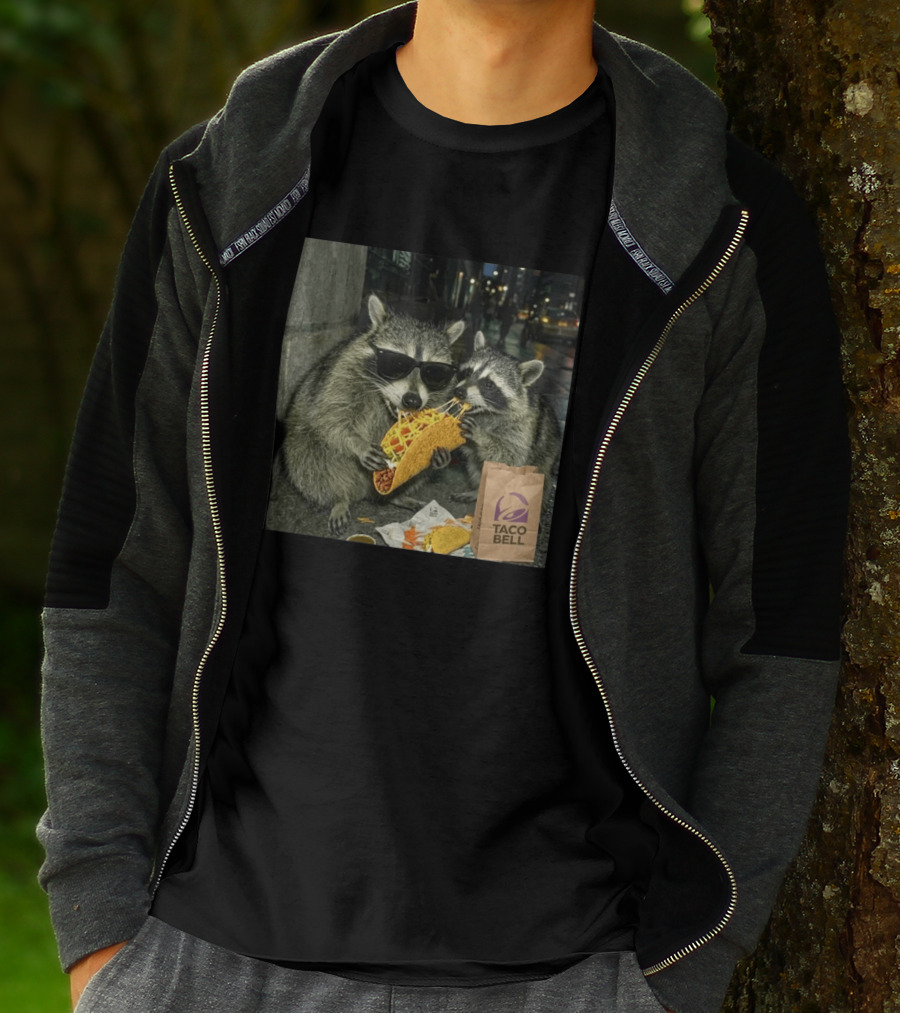 Taco Bell Raccoons Enjoying A Tasty Street Taco Night T-Shirt