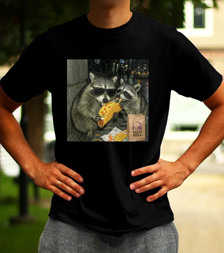 Taco Bell Raccoons Enjoying A Tasty Street Taco Night T-Shirt