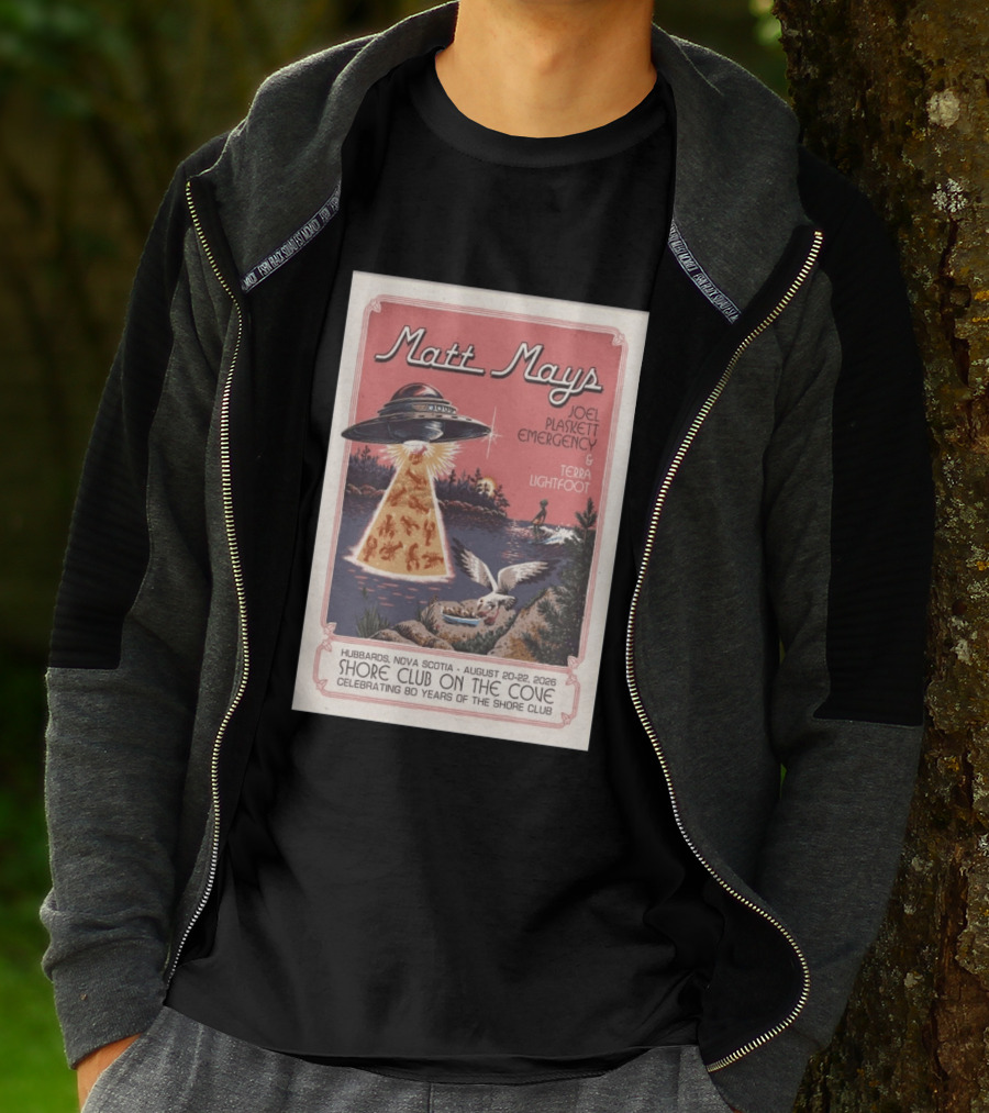 Matt Mays Joel Plaskett Emergency Terra Lightfoot Hubbards Nova Scotia August 20 22 2026 Shore Club On The Cove Celebrating 80 Years T-Shirt