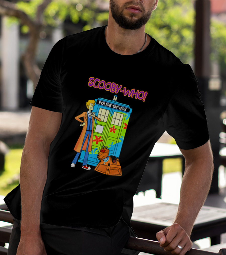 Scooby Who Shaggy Tenth Doctor Mystery Machine Painted Tardis K9 Robot T-Shirt