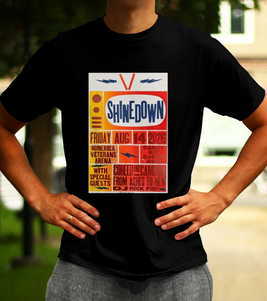 Shinedown Aug 14 2026 Numerica Veterans Arena With Coheed And Cambria And From Ashes To New T-Shirt