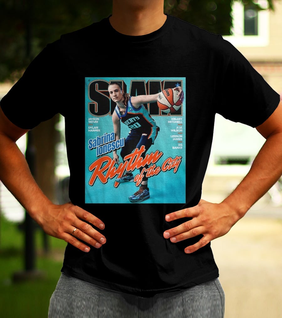 Slam Cover 264 Sabrina Ionescu Rhythm Of The City Liberty Basketball T-Shirt