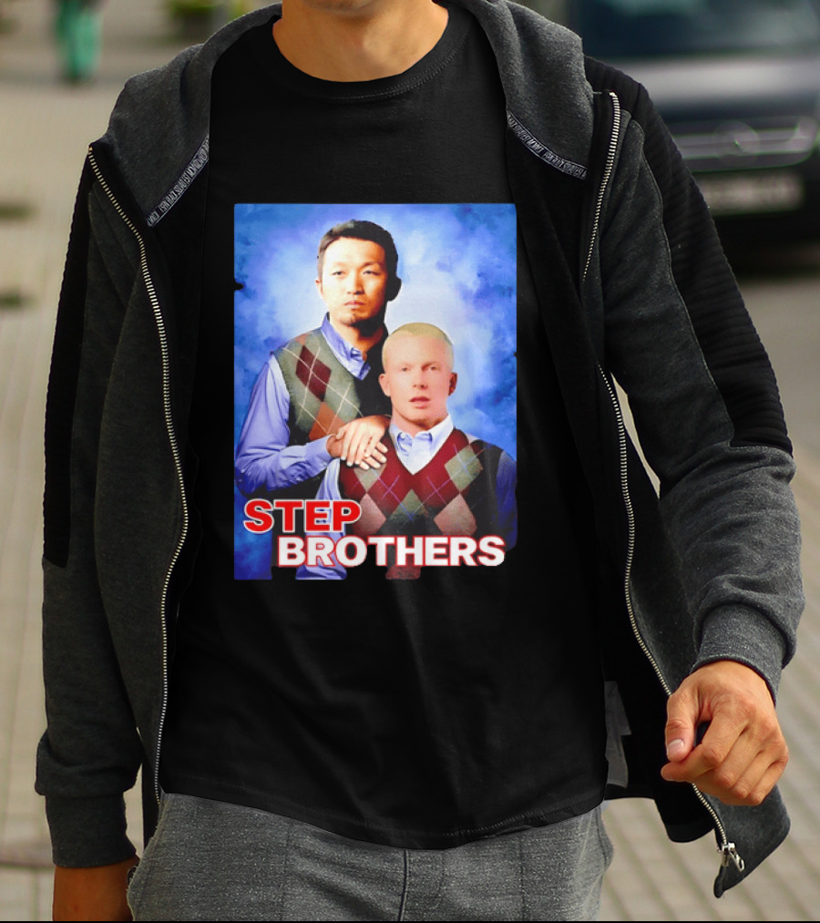 Step Brothers Two Men Argyle Vests Blue T-Shirt