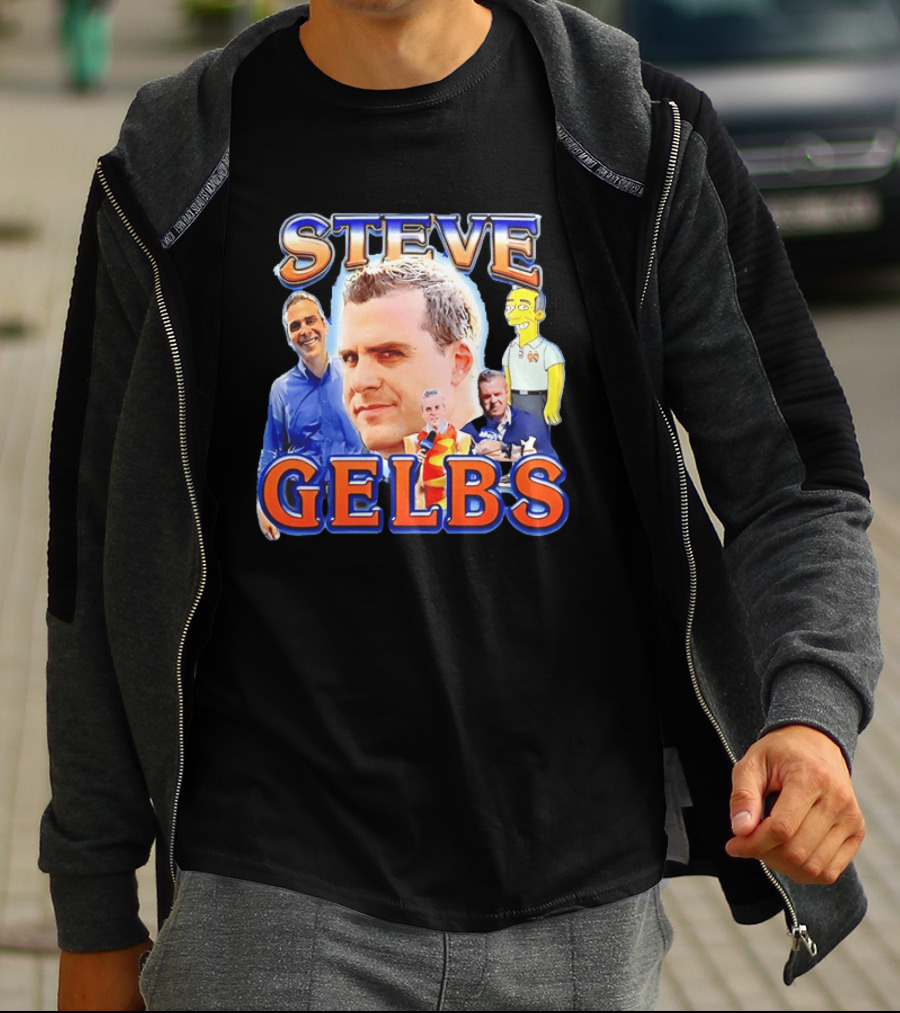 Steve Gelbs Bootleg Photo Collage Simpsonized Cartoon Hot Dog Suit T-Shirt