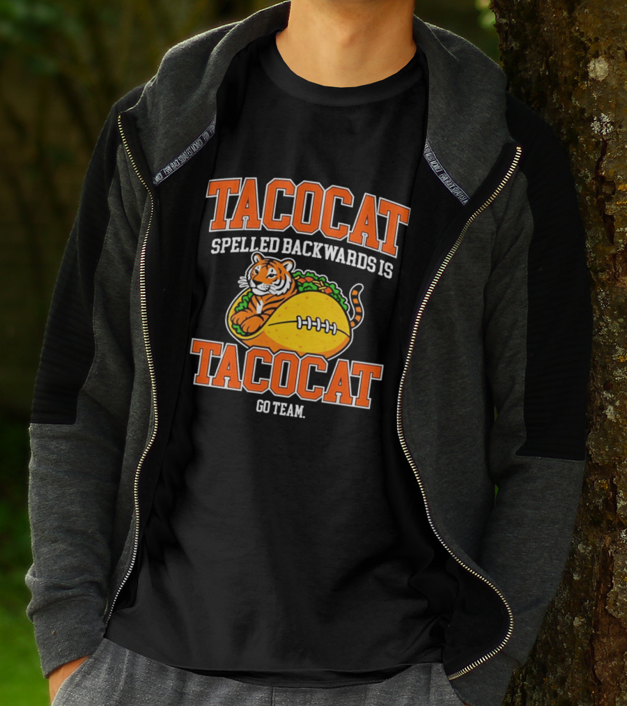 Tacocat Spelled Backwards Is Tacocat Go Team Tiger Taco T-Shirt