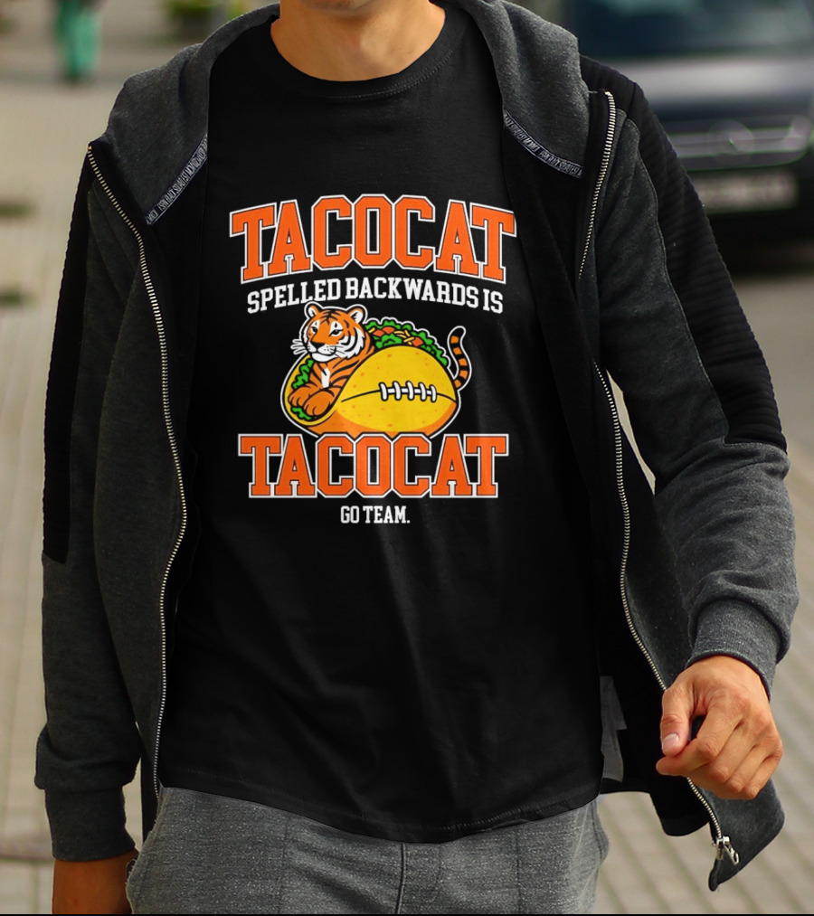 Tacocat Spelled Backwards Is Tacocat Go Team Tiger Taco T-Shirt