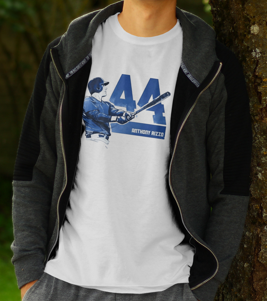 Anthony Rizzo 44 Swinging Blue Baseball Batter T-Shirt