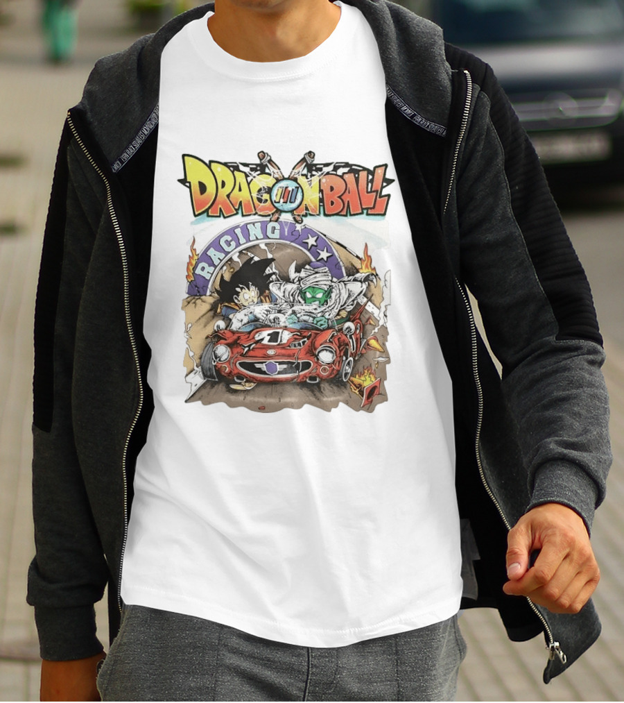 Dragon Ball Racing Goku Piccolo Red Racecar Adventure T-Shirt