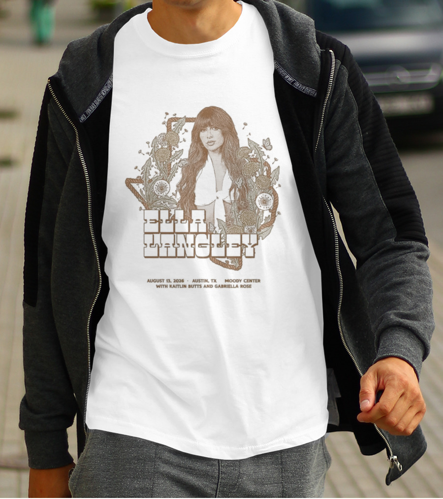Ella Langley Moody Center 2026 Tour Austin Texas August 13th Vintage Floral Texas Map T-Shirt