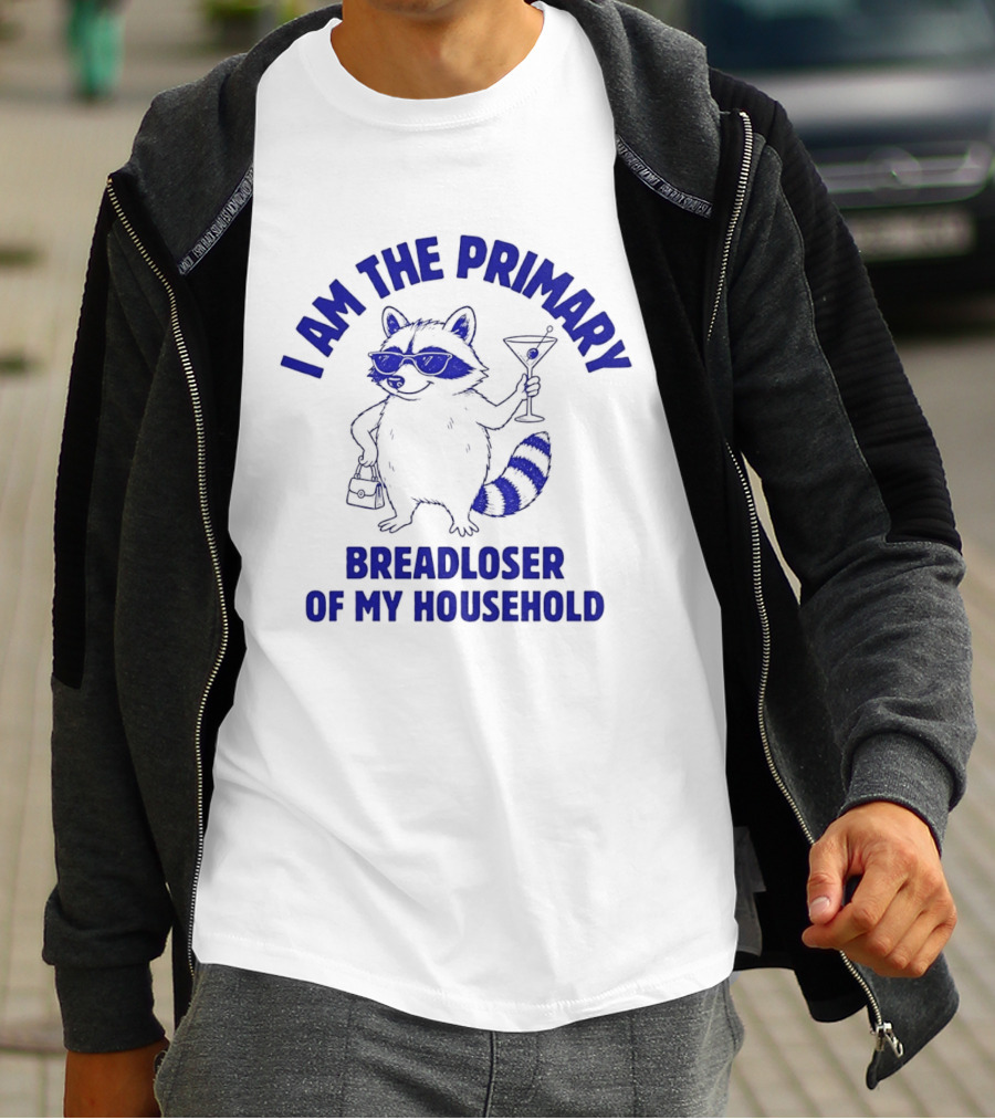 I Am The Primary Breadloser Of My Household Raccoon Sunglasses Martini Handbag T-Shirt