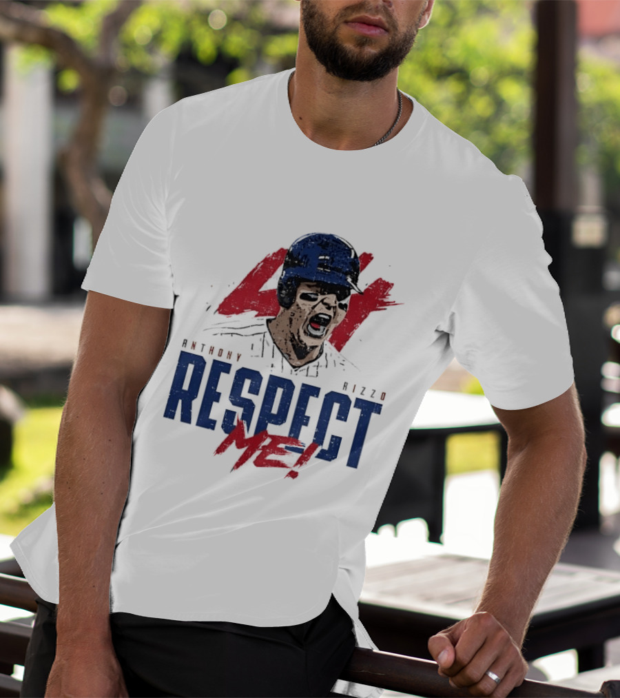 Anthony Rizzo Respect Me Screaming Baseball Player Distressed 44 Red T-Shirt