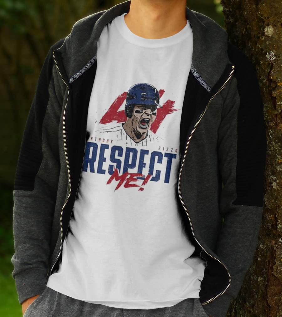 Anthony Rizzo Respect Me Screaming Baseball Player Distressed 44 Red T-Shirt