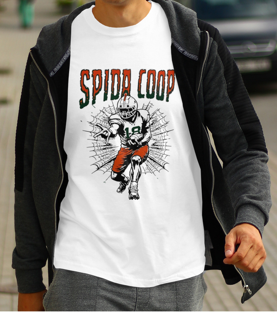 Spida Coop Miami Hurricanes Football Player Web T-Shirt