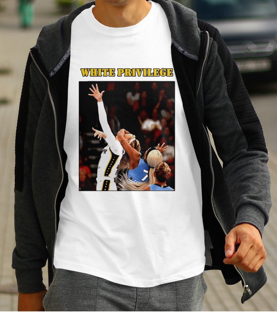 WHITE PRIVILEGE Sophie Cunningham DiJonai Carrington Basketball Confrontation T-Shirt