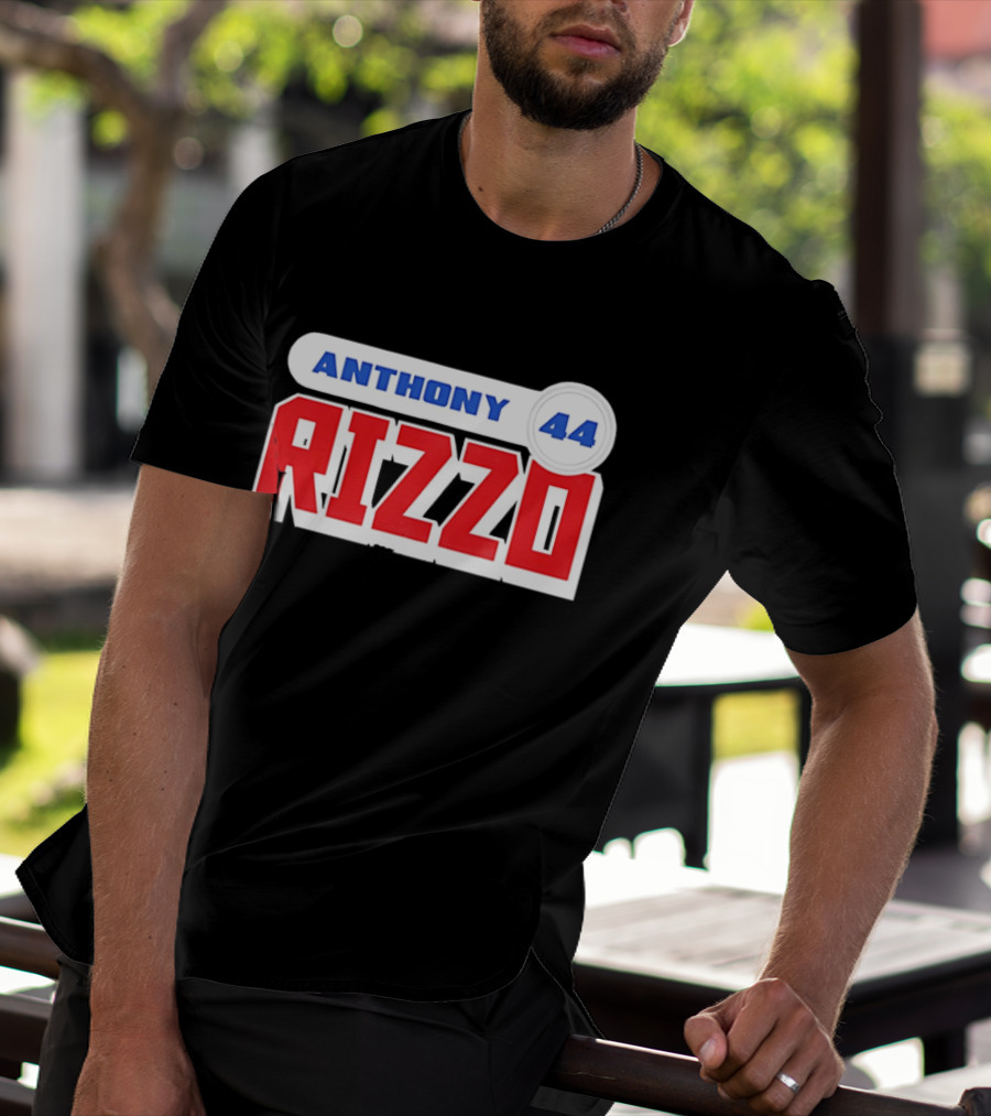 Anthony Rizzo 44 Red Blue Block Jersey Number T-Shirt