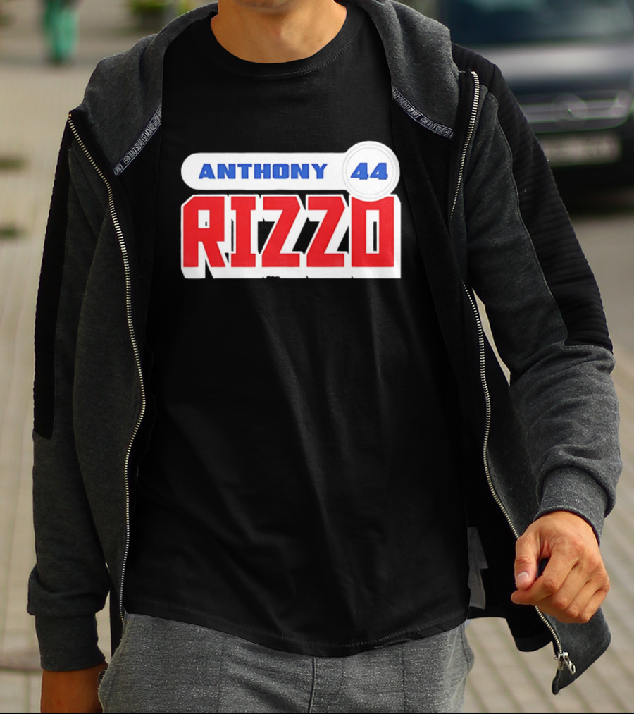 Anthony Rizzo 44 Red Blue Block Jersey Number T-Shirt