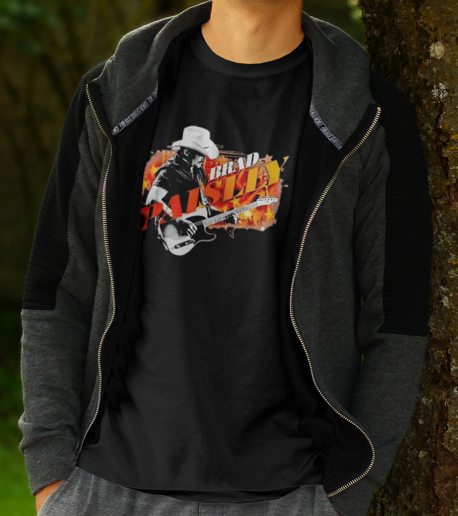Brad Paisley Cowboy Hat Electric Guitar Musician Scene T-Shirt