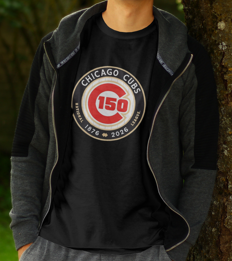 Chicago Cubs National League 150th Anniversary 1876 2026 Pinstripes T-Shirt