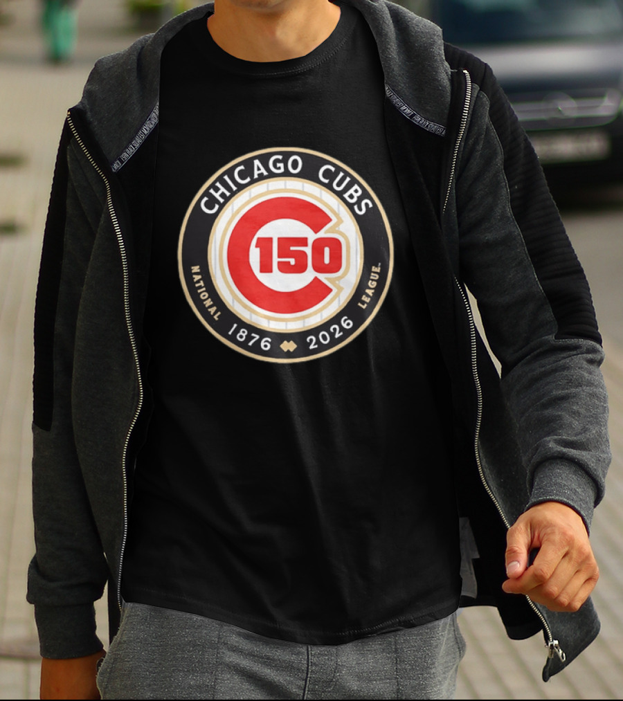 Chicago Cubs National League 150th Anniversary 1876 2026 Pinstripes T-Shirt