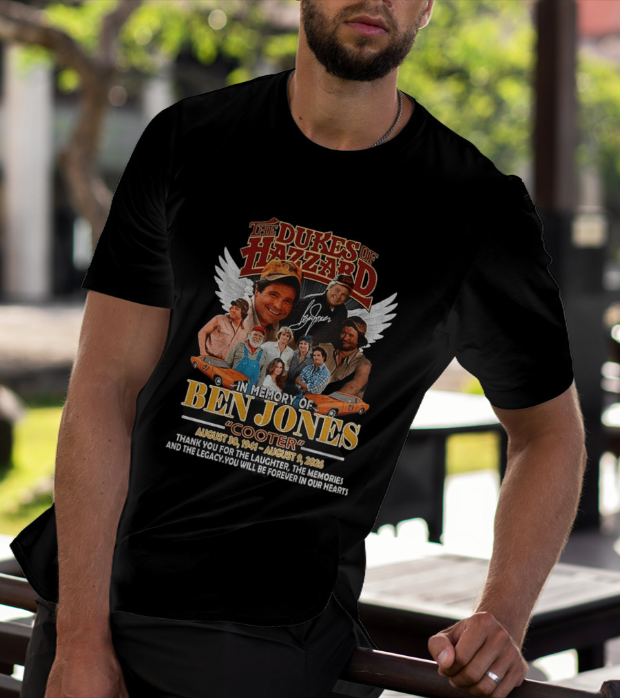 The Dukes Of Hazzard Ben Jones Cooter Tribute Thank You For The Laughter And Legacy T-Shirt