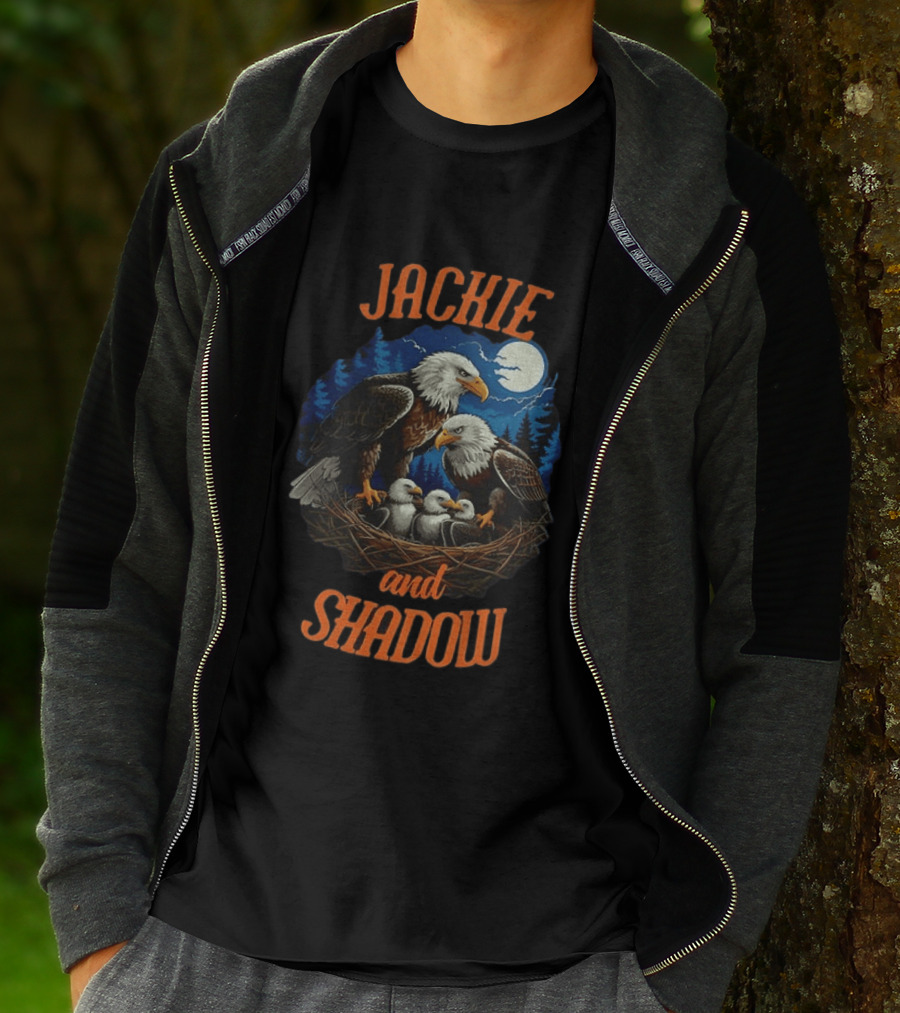 Jackie And Shadow Bald Eagles Together In Nest Under Moonlight 2012 2026 T-Shirt