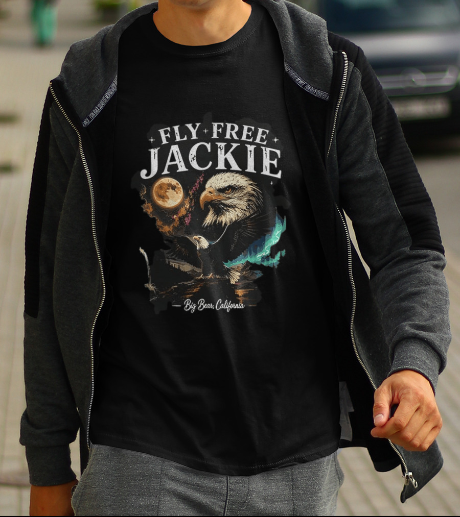 Fly Free Jackie Eagle Moon Big Bear California T-Shirt