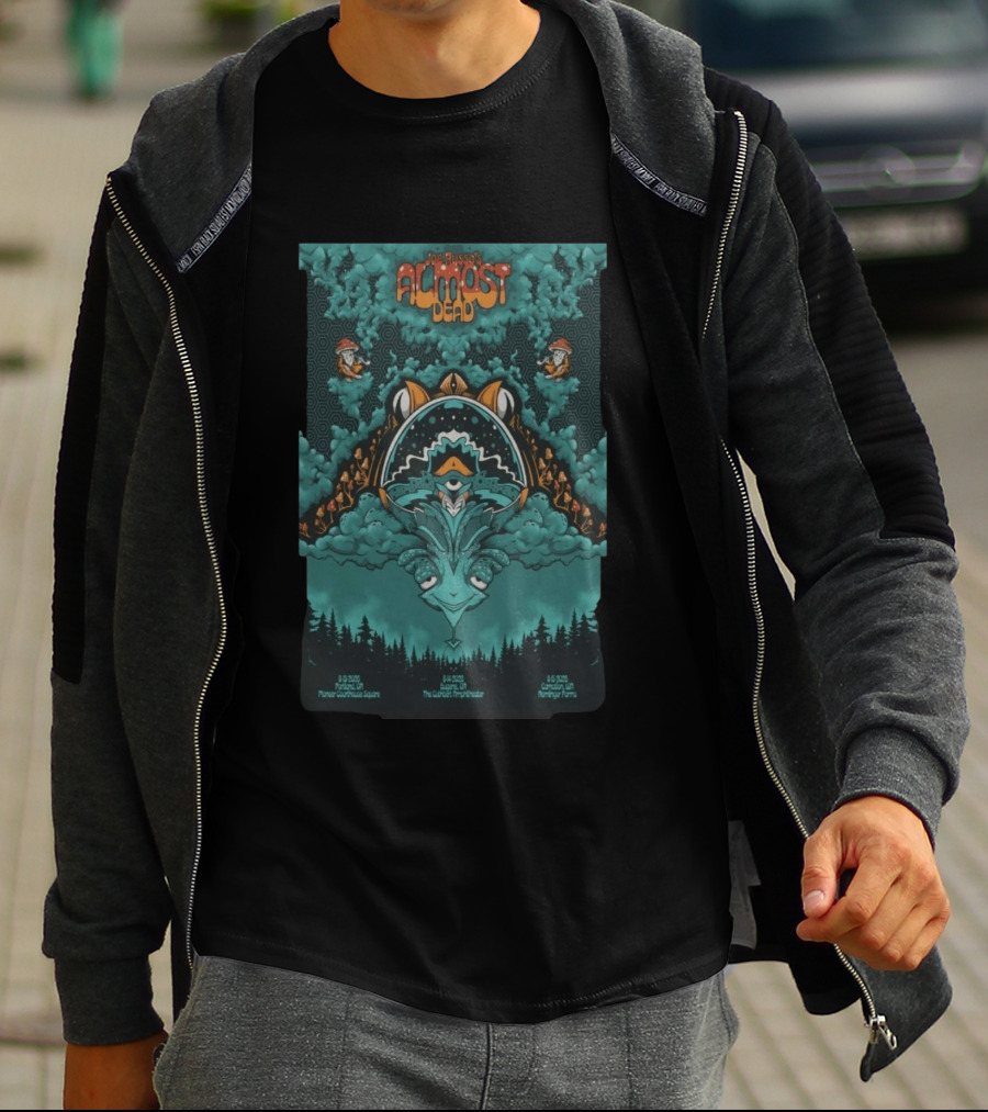 Joe Russo's Almost Dead Tour 2026 Portland Pioneer Courthouse Square Eugene Cuthbert Amphitheater Carnation Remlinger Farms Psychedelic T-Shirt