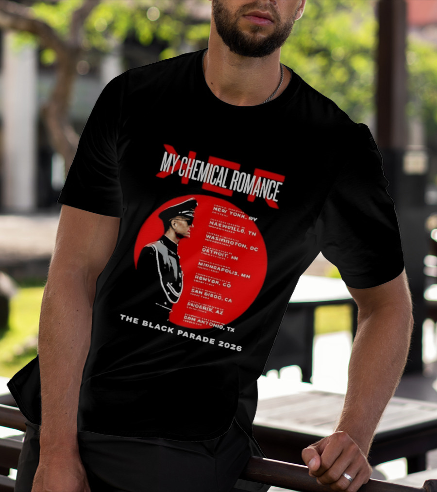 My Chemical Romance The Black Parade 2026 Tour Cities T-Shirt
