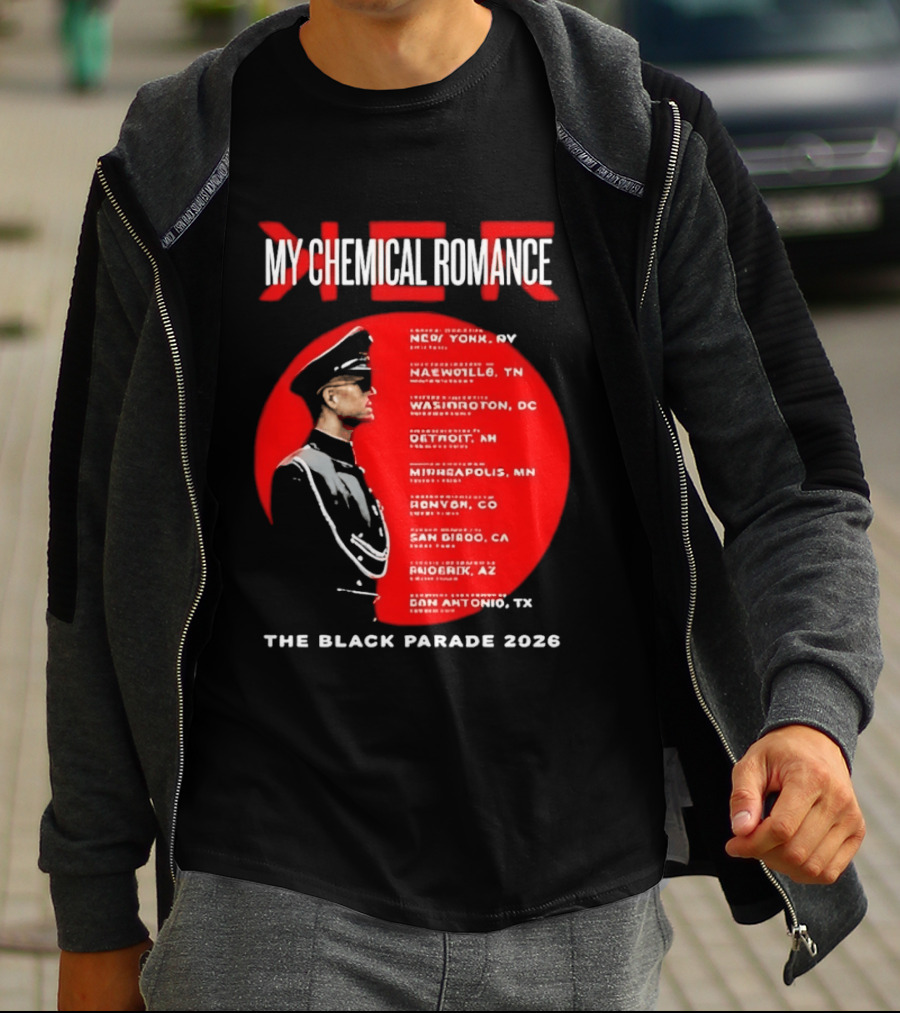 My Chemical Romance The Black Parade 2026 Tour Cities T-Shirt