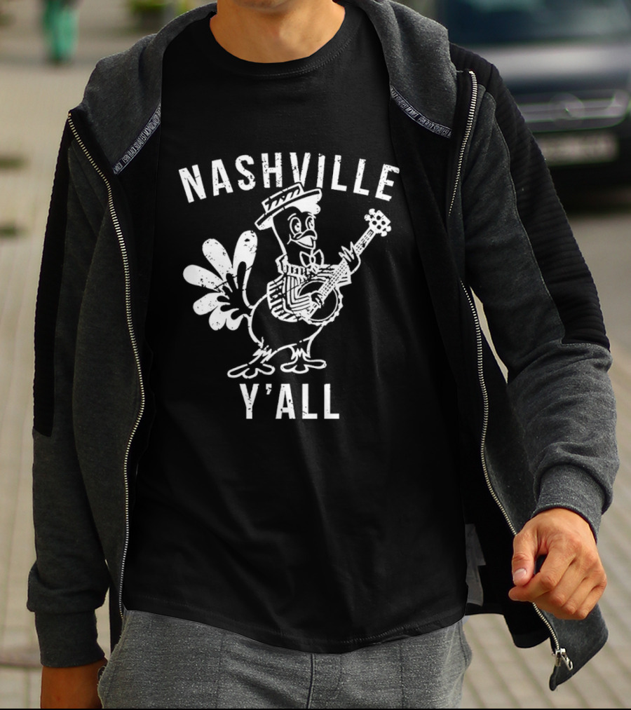Nashville Y'all Turkey Playing Guitar T-Shirt