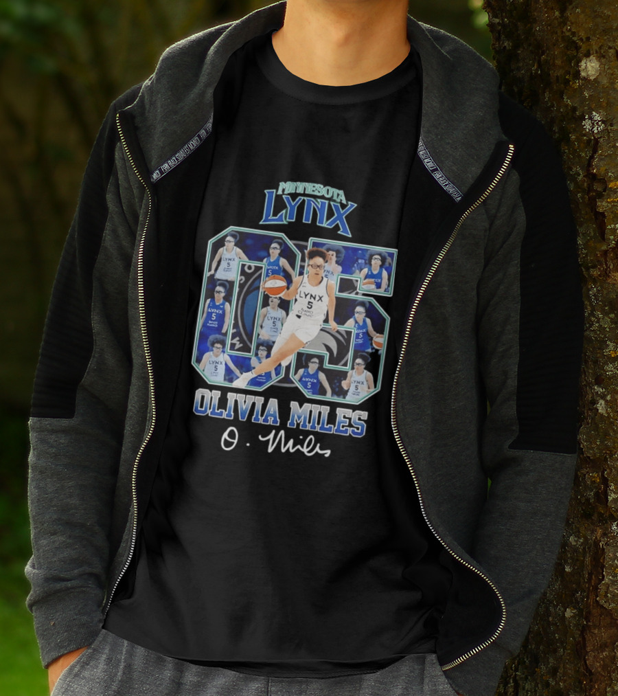 Minnesota Lynx Olivia Miles No 5 WNBA Collage T-Shirt