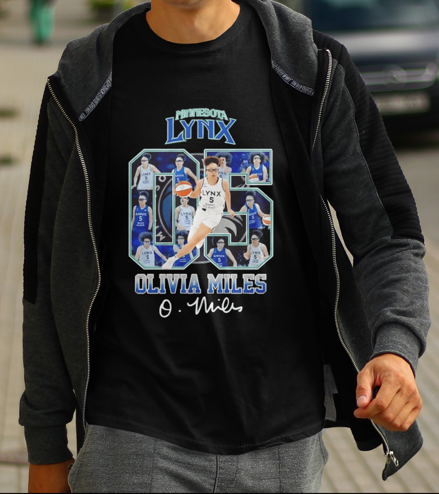 Minnesota Lynx Olivia Miles No 5 WNBA Collage T-Shirt
