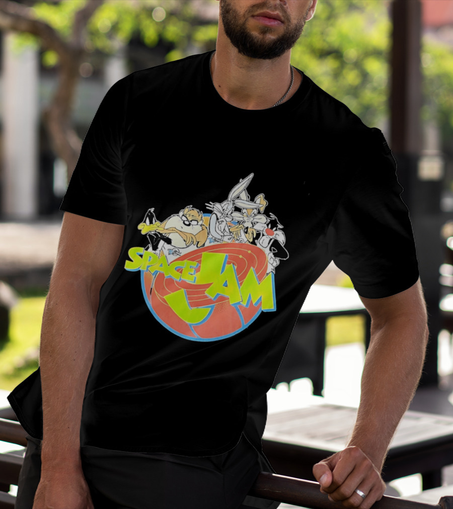 Space Jam Looney Tunes Characters Dynamic Pose T-Shirt