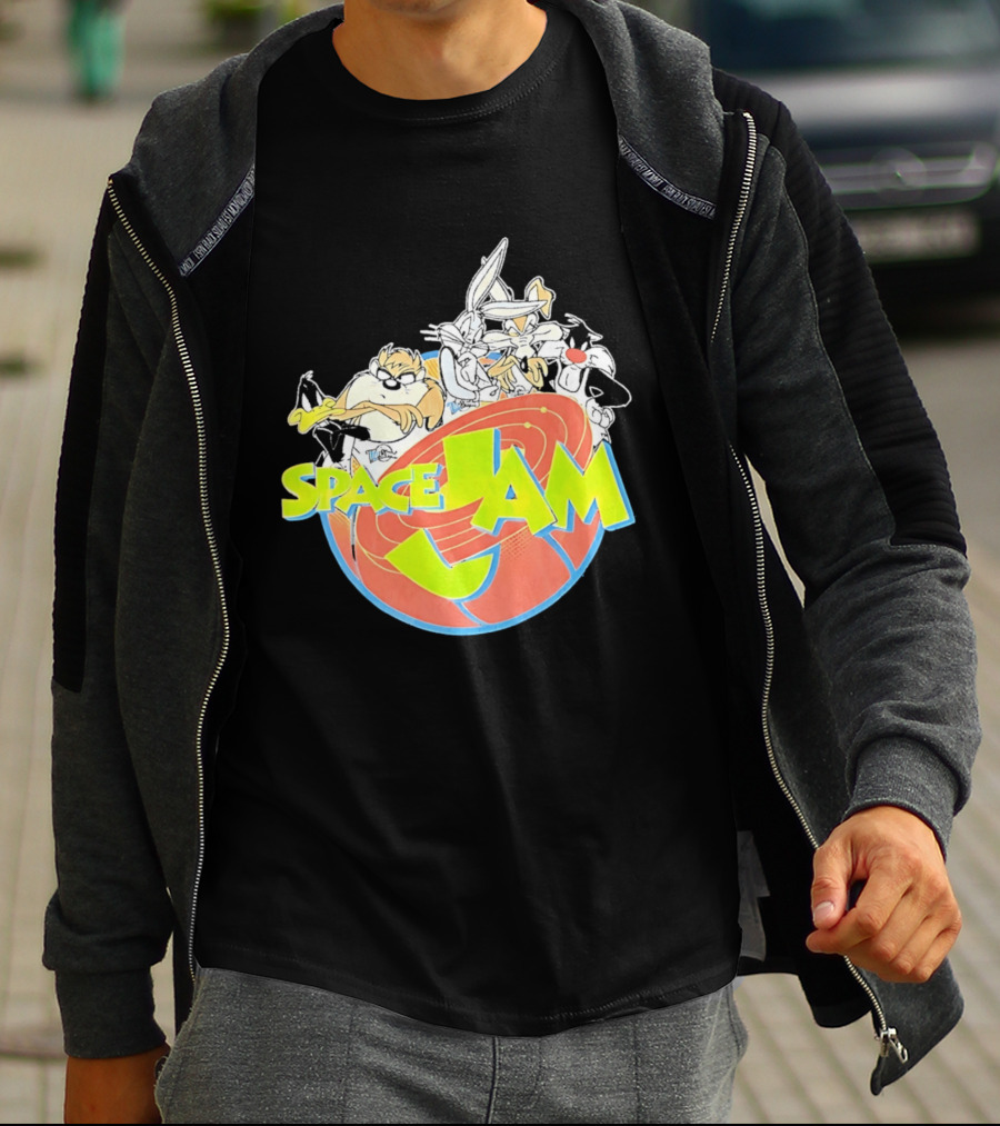 Space Jam Looney Tunes Characters Dynamic Pose T-Shirt
