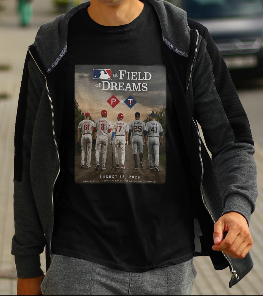 Phillies Vs Twins MLB At Field Of Dreams August 13 2026 T-Shirt