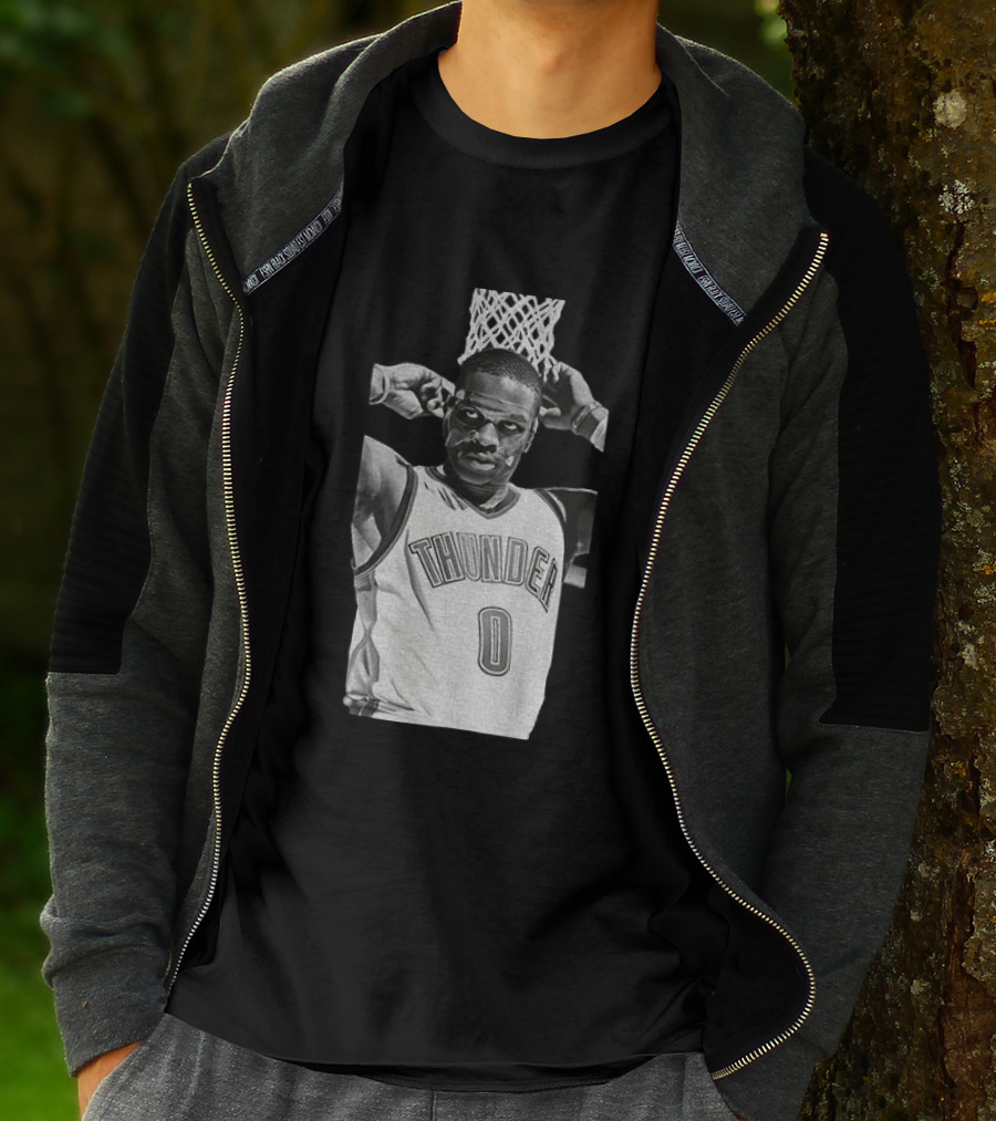 Russell Westbrook Masked OKC Thunder Basketball Legend Iconic Number 0 T-Shirt