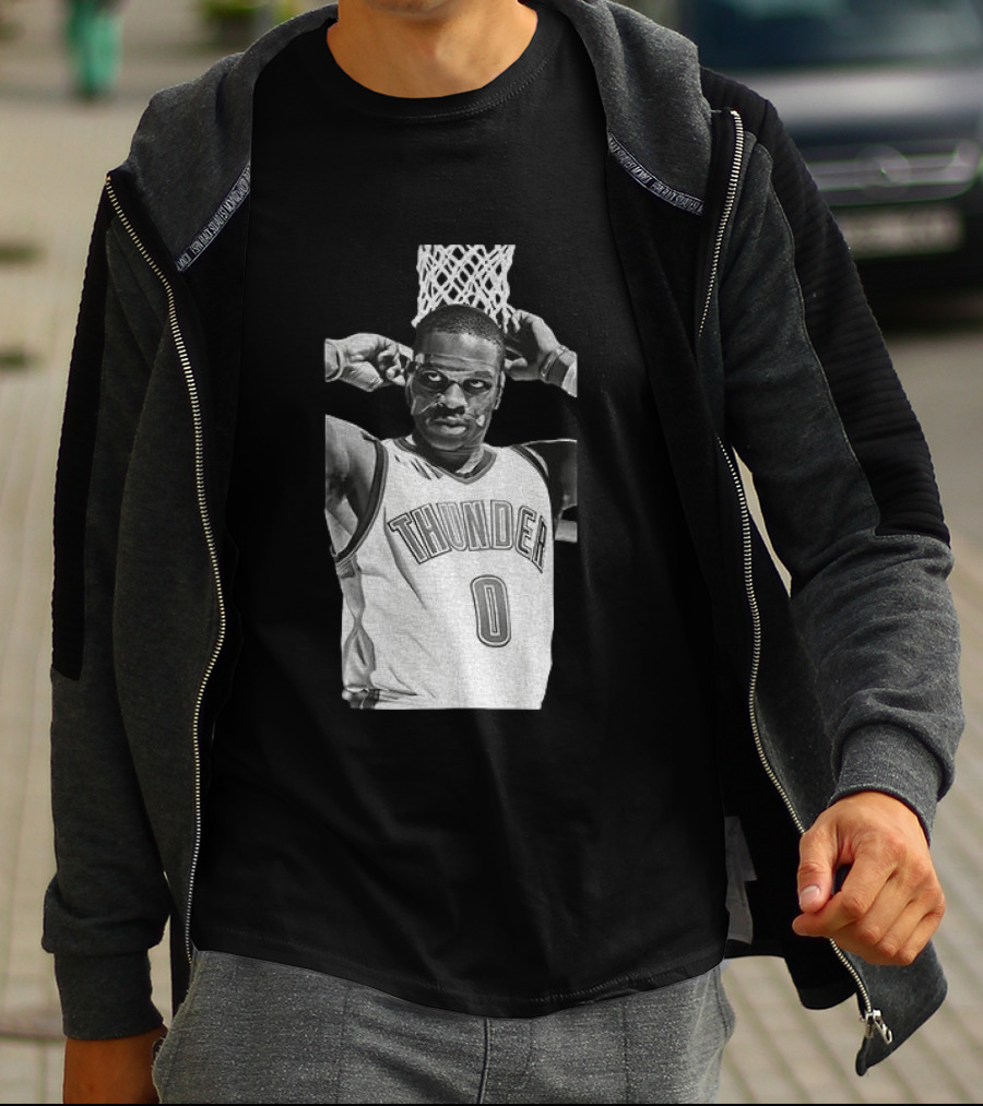 Russell Westbrook Masked OKC Thunder Basketball Legend Iconic Number 0 T-Shirt