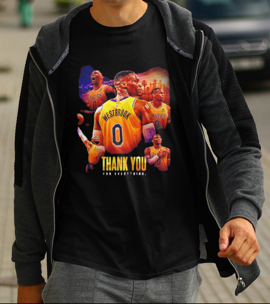 Russell Westbrook Los Angeles Lakers Thank You For Everything T-Shirt