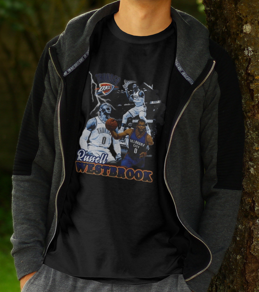 Russell Westbrook OKC Thunder Basketball Legend Collage T-Shirt