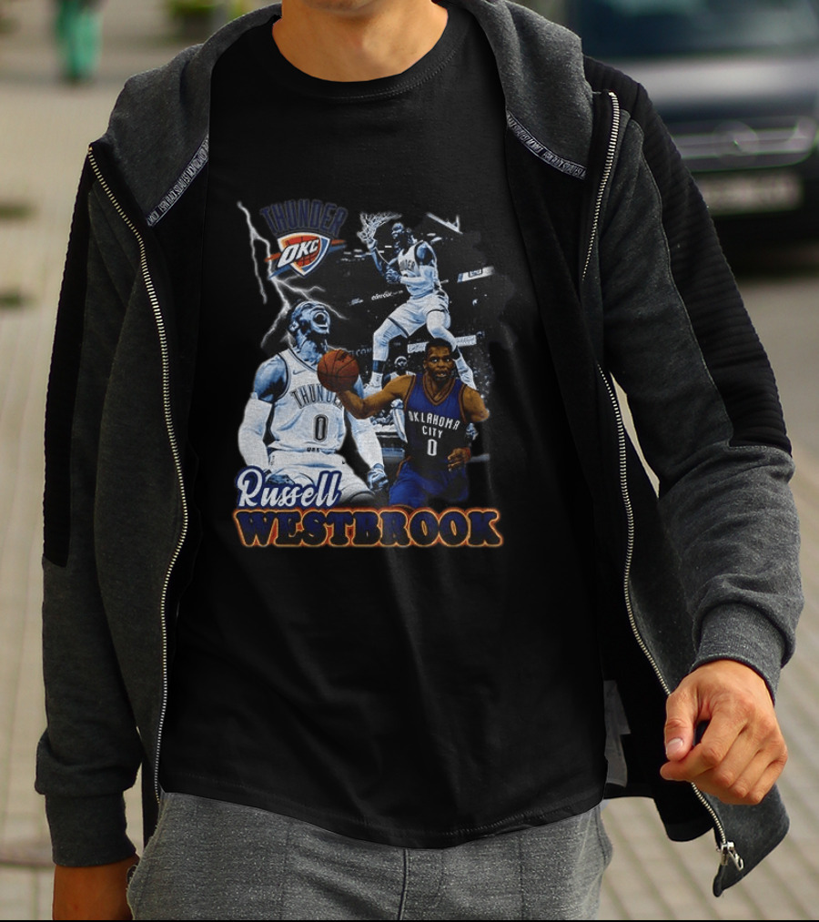 Russell Westbrook OKC Thunder Basketball Legend Collage T-Shirt