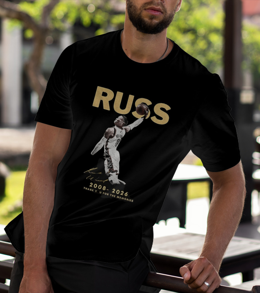 RUSS Russell Westbrook 2008 2026 Thank You For The Memories T-Shirt