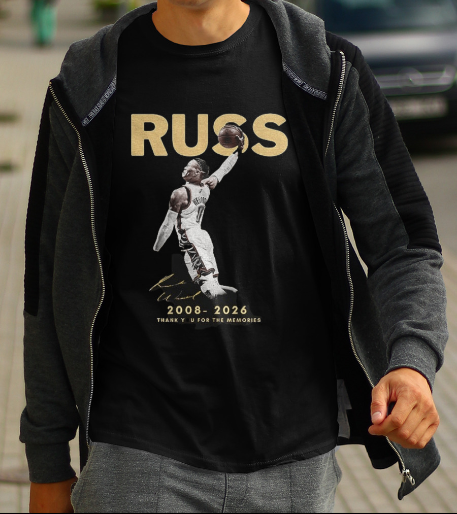 RUSS Russell Westbrook 2008 2026 Thank You For The Memories T-Shirt