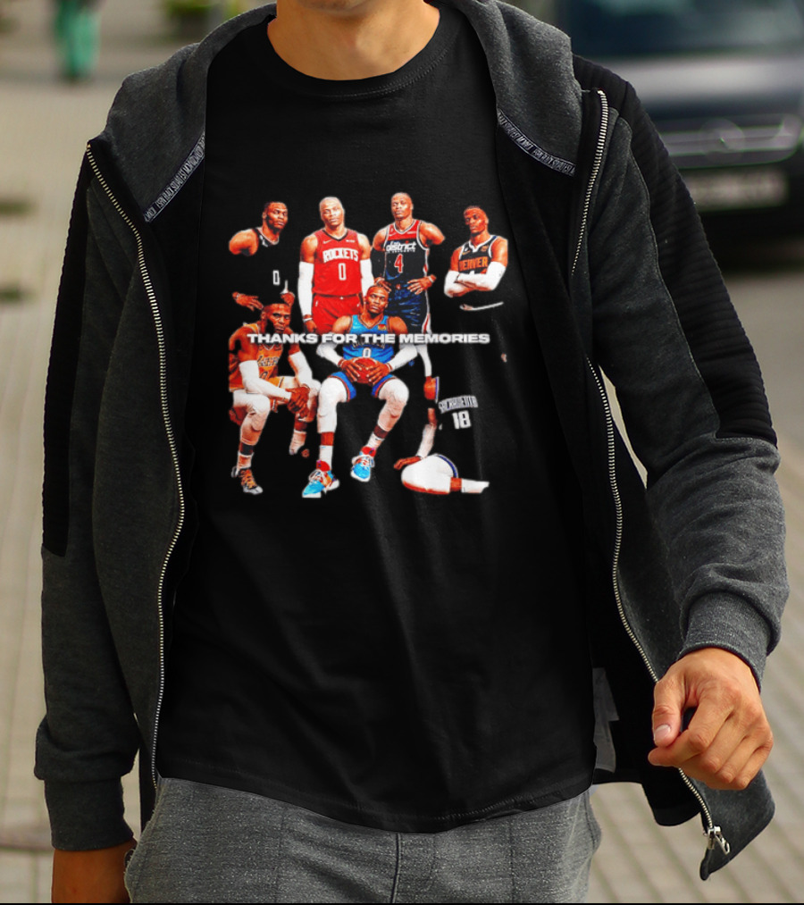 Russell Westbrook Thank You For The Memories OKC Thunder Rockets Wizards Denver T-Shirt
