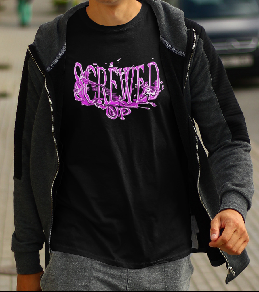 Screwed Up Purp Splash Effect T-Shirt