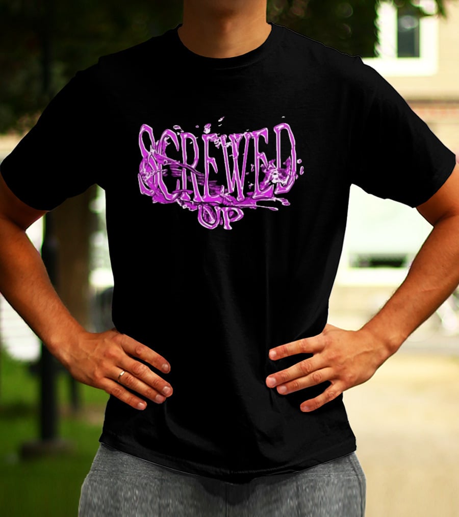 Screwed Up Purp Splash Effect T-Shirt