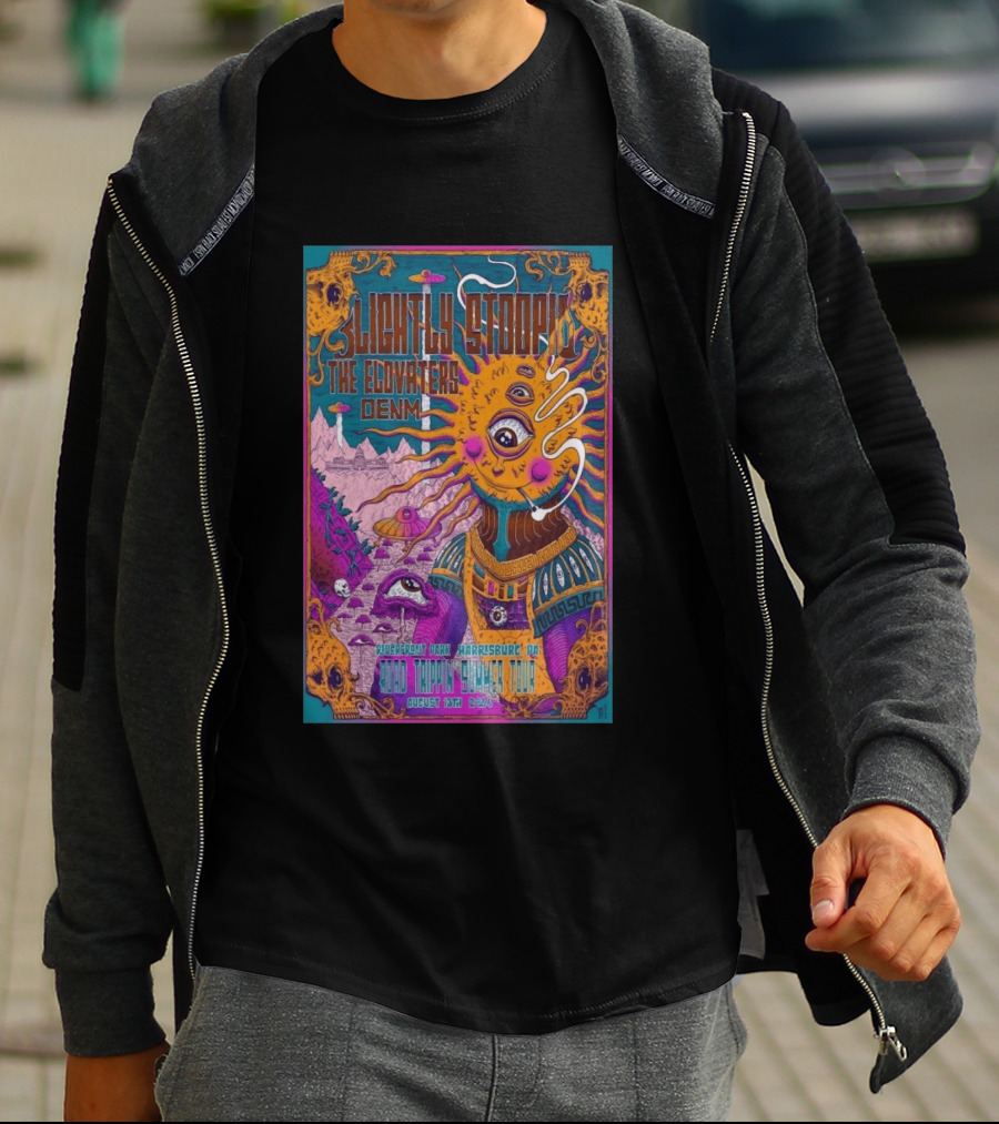 Slightly Stoopid The Elovaters DENM Road Trippin Summer Tour Riverfront Park Harrisburg PA August 13 2026 T-Shirt
