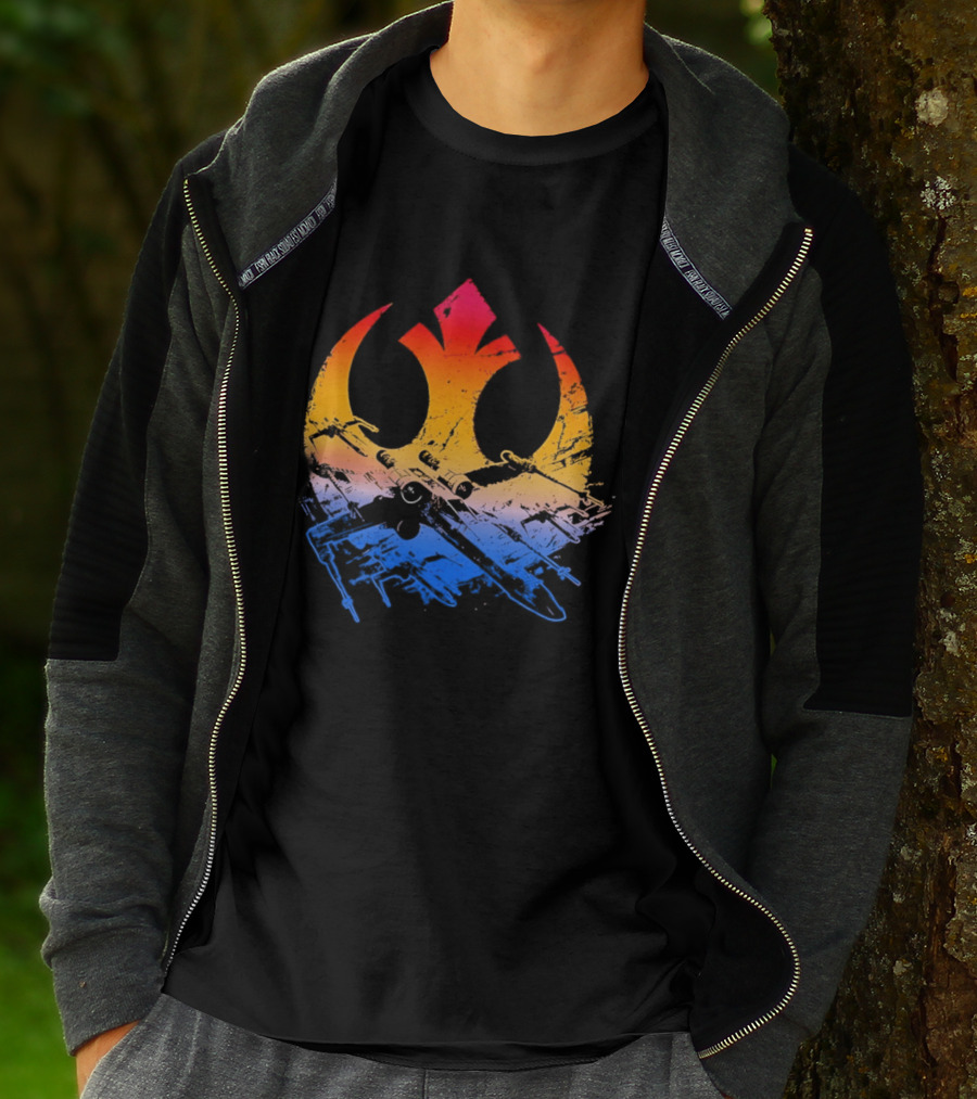 Star Wars Rebel Alliance Distressed Insignia X Wing Starfighters Gradient T-Shirt