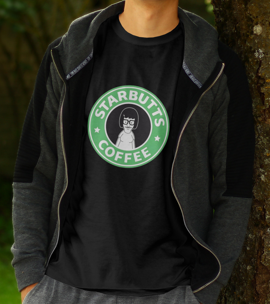 Starbutts Coffee Parody Tina Belcher Green Circular T-Shirt